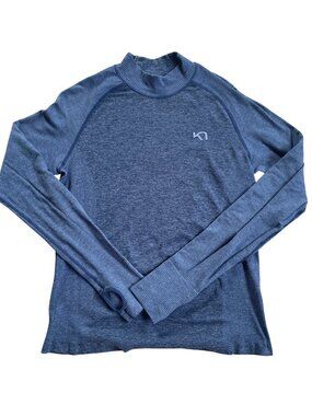 Kari Traa Base Layer Women's Medium Long Sleeve Mock Neck Performance Blue